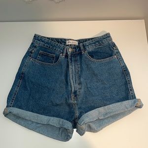 Zara Size 10 High Rise Vintage Denim Shorts